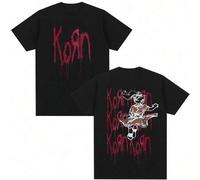 Korn Follow The Leader T-Shirt Metal Gothic Rock Band Top Herren Damen Baumwolle Casual Oversized Y2K Kurzarm T-Shirt Streetwear