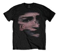 Korn T Shirt Chopped Face Band Logo Nue offiziell Herren Schwarz L