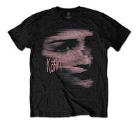 KORN T Shirt Chopped Face Band Logo Nue offiziell Herren Schwarz S