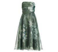 SWING - Korsage Kleid aus bedrucktem Organza pistachio green / ivory - Gr. - 36