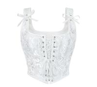 Korsett Oberteil, Rot Schwarzes Korsett, Bauchweg Vollbrust Corsage Oberteil Große Größen Corset Top Push Up Body Shaper Korsage Mittelalter Spitze Halloween Gothic Kleidung