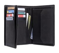 KORUTA Leder Geldbörse Herren mit RFID Schutz I Portemonnaie Groß mit Münzfach I 13 Fächer I Echtleder Geldbeutel für Männer I Brieftasche Wallet Portmonee Schwarz (Hunter)