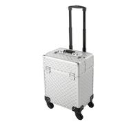 Kosmetikkoffer Groß, Kosmetikkoffer Trolley 34x24x41cm Multikoffer Schmuckkoffer Friseurkoffer Handgepäck Beauty Case (Silber)