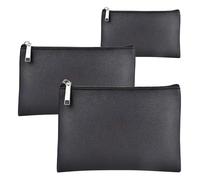 Kosmetiktasche 3 Pcs Make up Tasche Kulturtasche Kosmetiktasche Multifunktionaler Tasche Damen PU Leder Tragbare Makeup Bag mit Reißverschluss Schwarz für Reise Geschenk