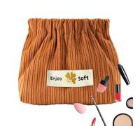 Kosmetiktasche aus Cord - Cordire Coutte Cosmetic Poux | Kosmetiktasche aus geripptem Samt für Reisen mit großer Kapazität, tragbarer Reißverschluss aus Cordstoff mit, Kaffee, Se référer au descriptif