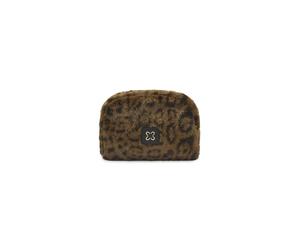 Kosmetiktasche aus Fake Fur mit Leo-Muster (3er-Pack) braun, 21X14X8.5CM