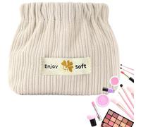 Kosmetiktasche aus geripptem Samt - kleine weiche Tasche, tragbare Organisationshülle, elastische Öffnung, modische Aufbewahrungstasche | ideal für Haarnadeln, Bandons, Schmuck, Baumwolle, Stempel