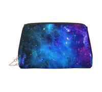Kosmetiktasche aus Leder mit Galaxie-Aufdruck, Make-up-Tasche für Geldbörse mit Reißverschluss oben, stilvolle Kulturtasche, gold, Eine Größe
