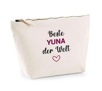 Kosmetiktasche Beste Yuna der Welt - Schminktäschchen, Make-up, Kulturtasche aus Baumwolle - Geschenk Muttertag, Geburtstag, Schwester, Weihnachten, Patentante