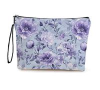 Kosmetiktasche Blaue Blumen Schminktasche Tragbare Reise Kosmetiktasche Set,Klein Niedliche Vielseitige Geldbörse Klein, Kosmetiktasche Damen,Reißverschlusstasche Kosmetik Tasche