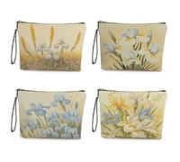 Kosmetiktasche Blumen Und Pflanzen Schminktasche Tragbare Reise Kosmetiktasche Set,Klein Niedliche Vielseitige Geldbörse Klein, Kosmetiktasche Damen,Reißverschlusstasche Kosmetik Tasche
