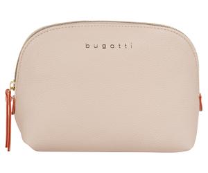 Kosmetiktasche BUGATTI "ELLA", Damen, Gr. B/H/T: 21cm x 15cm x 3cm onesize, beige, Kunstfaser, leicht glänzend, unifarben, Taschen Kosmetiktasche (16305851-0) beige
