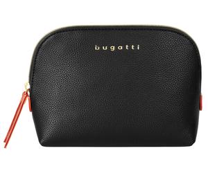 Kosmetiktasche BUGATTI "ELLA", Damen, Gr. B/H/T: 21cm x 15cm x 3cm onesize, schwarz, Kunstfaser, leicht glänzend, unifarben, Taschen Kosmetiktasche (83206051-0) schwarz