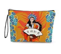 Kosmetiktasche Chinesische Oper Schminktasche Tragbare Reise Kosmetiktasche Set,Klein Niedliche Vielseitige Geldbörse Klein, Kosmetiktasche Damen,Reißverschlusstasche Kosmetik Tasche