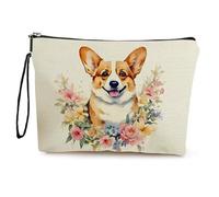 Kosmetiktasche Corgi Hund Schminktasche Tragbare Reise Kosmetiktasche Set,Klein Niedliche Vielseitige Geldbörse Klein, Kosmetiktasche Damen,Reißverschlusstasche Kosmetik Tasche