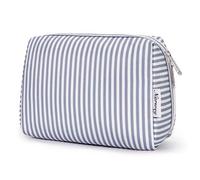 Kosmetiktasche Damen Schminktasche Kulturtasche Graublaue Streifen L