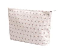 Kosmetiktasche für Damen - Cord-Kosmetiktasche, ästhetische Damenhandtaschen, Geldbörsen, lächelnde Punkte, Make-up-Organizer, Aufbewahrung, Make-up-Tasche, Mädchen-Etui, Blumen-Apis, Kawaii süße