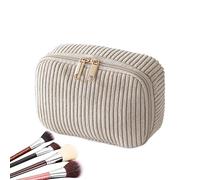 Kosmetiktasche für Reisen, ästhetische Aufbewahrung, aus geripptem Samt - Kulturbeutel für Reisen und Stifte, für Haus, Camping, Lippenstift, Lidschatten, C, Beziehen Sie sich auf die Beschreibung