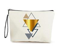 Kosmetiktasche Geometrisches Dreieck Schminktasche Tragbare Reise Kosmetiktasche Set,Klein Niedliche Vielseitige Geldbörse Klein, Kosmetiktasche Damen,Reißverschlusstasche Kosmetik Tasche