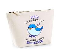 Kosmetiktasche Gerda - Sie hat einen Vogel - Schminktäschchen Make-up Kulturtasche - Geschenk Muttertag Geburtstag Schwester Weihnachten Patentante