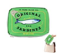 Kosmetiktasche in niedlicher Sardinenform - Kosmetiktasche, großes Fassungsvermögen, kreatives Design Katze & Fisch | PU-Leder mit detaillierter Stickerei | perfekt zum Aufbewahren von Lippenstift