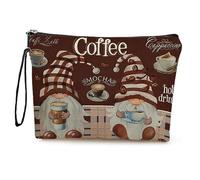 Kosmetiktasche Kaffee Zwerg Schminktasche Tragbare Reise Kosmetiktasche Set,Klein Niedliche Vielseitige Geldbörse Klein, Kosmetiktasche Damen,Reißverschlusstasche Kosmetik Tasche