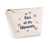 Kosmetiktasche Kim ist der Hammer - Schminktäschchen, Make-up, Kulturtasche aus Baumwolle - Geschenk Muttertag, Geburtstag, Schwester, Weihnachten, Patentante