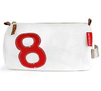 Kosmetiktasche Kulturbeutel Tonne Weiss Zahl Rot