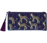 Kosmetiktasche L Leopard Blau/Rosa - GIFTCOMPANY Elodie Baumwolle - blau