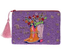 Kosmetiktasche M Boots and Flowers Blau Rot Baumwolle - blau