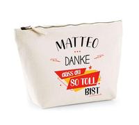 Kosmetiktasche Matteo Du so toll bist - Kultur- & Reisetasche, Geschenk Vatertag, Geburtstag, Bruder, Weihnachten oder Pate