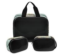 Kosmetiktasche mit Cartoon-Katzen-Aufdruck, für Damen und Herren, Katzen, durchscheinend, Kosmetiktasche, Waschbeutel, Duschtasche, 3 Stück, Reise-Kulturbeutel, Toilettenartikel, Kosmetik-Organizer,