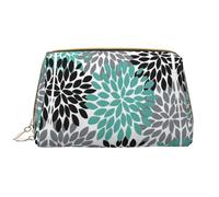 Kosmetiktasche mit Dahlien-Blumen-Motiv, Reißverschluss, Make-up-Tasche, Stifteetui, Schreibwaren-Box, Lippenstift-Beutel, Kulturbeutel, weiß, Einheitsgröße