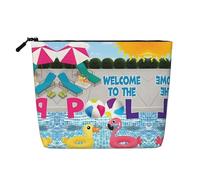 Kosmetiktasche mit Flamingo- und Schwimmbad-Muster, geeignet für die tägliche Aufbewahrung, Reisen und Geschäftsreisen.