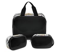 Kosmetiktasche mit Kronenturm, Eiffelturm, für Damen und Herren, durchscheinend, Kosmetiktasche, Kulturbeutel, Duschtasche, 3 Stück, Reise-Kulturartikel, Kosmetik-Organizer, farbe, XL, Kosmetiktasche