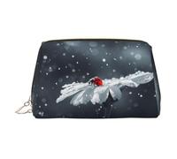 Kosmetiktasche mit Marienkäfer auf Gänseblümchen, PVC-Leder, Kosmetiktasche, Reise-Organizer, Kulturbeutel, Clutch, gold, One Size
