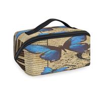 Kosmetiktasche mit Musiknoten, Klavier, Schmetterlinge, Reise-Make-up-Tasche für Damen, Herren, Mädchen, Jungen, Kulturbeutel, tragbar, Kosmetik, Toilettenartikel, Organizer, Duschtasche