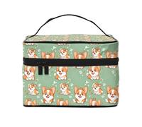 Kosmetiktasche mit niedlichem Corgi-Hunde-Aufdruck, süße Kosmetiktasche für Damen, große Reise-Make-up-Organizer-Tasche