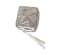 Kosmetiktasche mit Schleife, reisefreundlich, mit Schmuck-Aufbewahrungsfach, Stoff-Make-up-Tasche, silber, Einheitsgröße