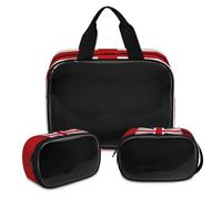 Kosmetiktasche mit UK-Flagge, für Damen und Herren, britische Flagge, durchscheinend, Kosmetiktasche, Waschbeutel, Duschtasche, 3 Stück, Reise-Kulturartikel, Kosmetik-Organizer, farbe, XL,