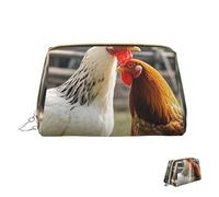 Kosmetiktasche, Reise-Make-up-Tasche, wasserdicht, tragbar, weit offen, Hühner und Bauernhof, Make-up-Organizer mit großem Fassungsvermögen, Reißverschluss-Tasche, Kulturbeutel für Damen, Hühner und