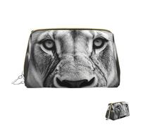 Kosmetiktasche, Reise-Make-up-Tasche, wasserdicht, tragbar, weit offen, Totenköpfe, Make-up-Organizer mit großem Fassungsvermögen, mit Reißverschluss, Kulturbeutel für Damen, Afrikanischer Löwe,