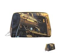 Kosmetiktasche, Reise-Make-up-Tasche, wasserdicht, tragbar, weit offen, Zion-Nationalpark, Make-up-Organizer mit großem Fassungsvermögen, Kulturbeutel für Damen, Dampfzug Depart Sunset, Einheitsgröße