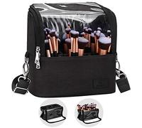 Kosmetiktasche,Relavel Make up Pinsel Tasche, Make up Organizer, Multifunktionaler Kosmetikpinselhalter, Kulturbeutel mit Tragegurt, Wasserdicht, für Damen und Mädchen(L)