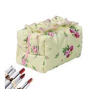Kosmetiktasche | Schminktasche | Aufbewahrungstasche | Blumen-Organizer-Geldbörse, Mädchen-Kosmetik-Organizer, Damen-Make-up-Tasche, Gesteppte Reißverschluss-Make-up-Tasche, Make-up-Tasche Mit Rüschen