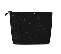 Kosmetiktasche, schwarz, glitzernd, wasserabweisend, für Damen, aus künstlichem Hanf, Make-up-Tasche, große Kosmetiktasche