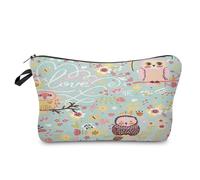 Kosmetiktasche Süße Eule Schminktasche Tragbare Reise Kosmetiktasche Set,Klein Niedliche Vielseitige Geldbörse Klein, Kosmetiktasche Damen,Reißverschlusstasche Kosmetik Tasche