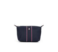 Kosmetiktasche TOMMY HILFIGER "TH ICON WASHBAG NYLON CORP", Damen, Gr. B/H/T: 29cm x 14,5cm x 13,5cm, blau (dunkelblau), Leder, Textil, Taschen Kosmetiktasche, Reise, Unisex Kulturbeutel mit Kontrastb