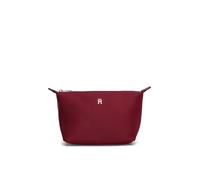 Kosmetiktasche TOMMY HILFIGER "TH ICON WASHBAG NYLON", Damen, Gr. B/H/T: 20cm x 14,5cm x 13,5cm, rot (dunkelrot), Nylon, Leder, Taschen, Unisex Minibag, Kulturbeutel, mit TH-Schmuckelement (42252863-0