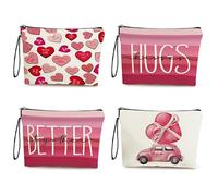 Kosmetiktasche Valentinstag Schminktasche Tragbare Reise Kosmetiktasche Set,Klein Niedliche Vielseitige Geldbörse Klein, Kosmetiktasche Damen,Reißverschlusstasche Kosmetik Tasche